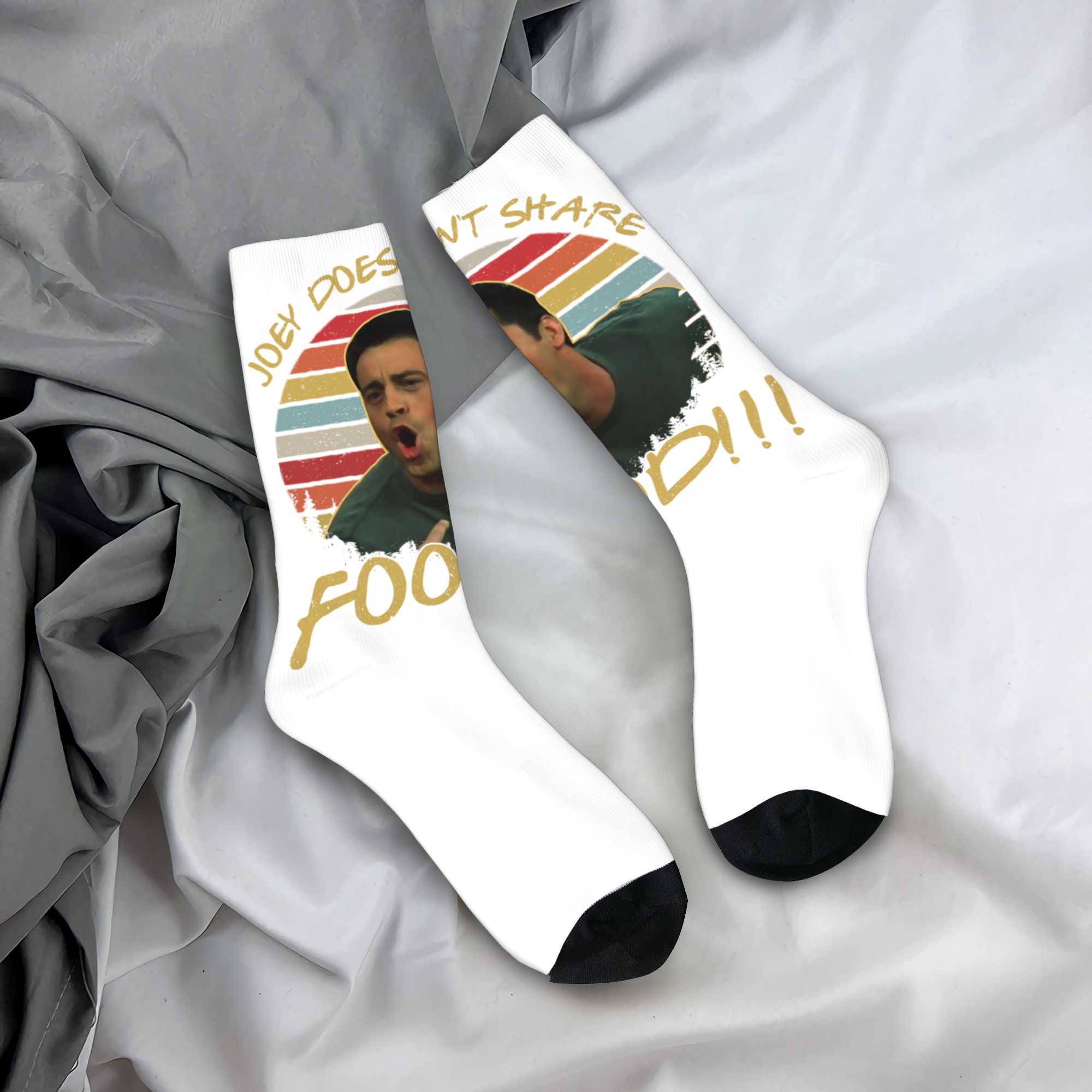 No Show Sock Women - カスタムフレンズテレビ番組男性女性クルーソックスユニセックス面白い3Dプリント面白いジョイーミームドレスソックス