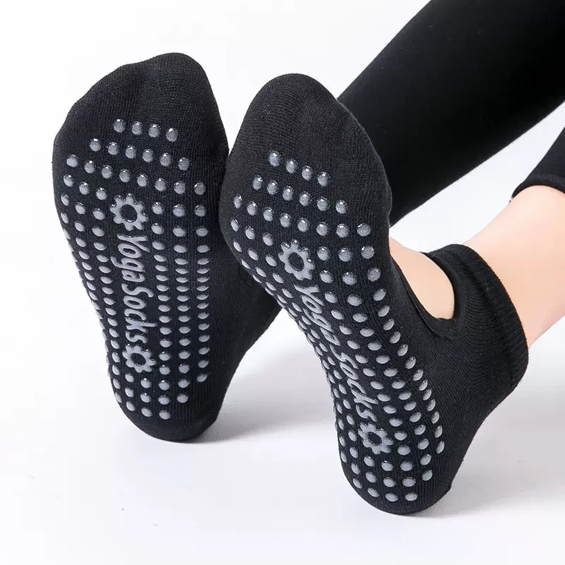No Show Sock Women - 高品質の女性ヨガソックス滑り止め通気性背中の開いたピラティスソックス足首レディースバレエダンススポーツソックスフィットネスジム用