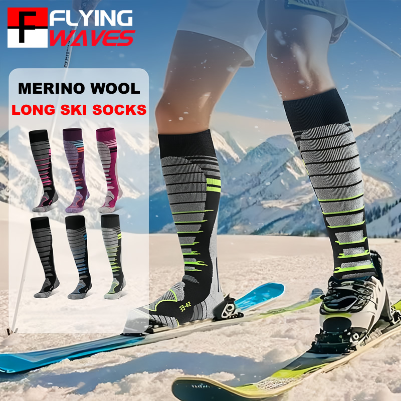 Thermal Sock Winter - メリノウールスキーソックス寒い天候用ソックス男性女性用スノーボード雪狩猟冬用サーマルニーハイ暖かい靴下