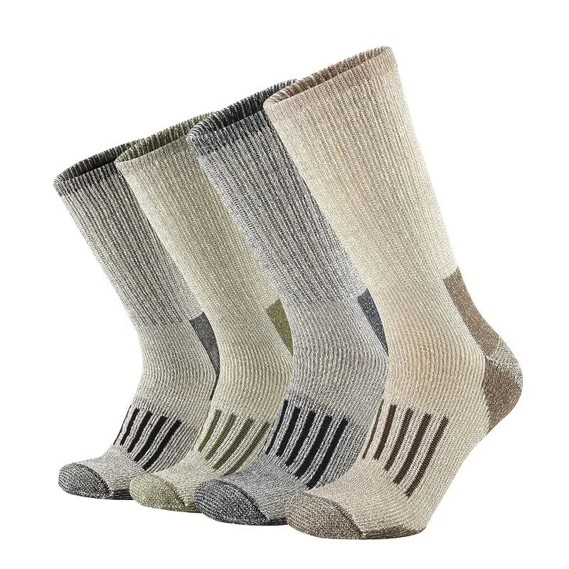 Wool Hiking Sock - 80% ウール靴下暖かい厚みのあるハイキングクッションクルーソックス男性女性用ウール通気性スポーツソックス吸湿発散性ユーロサイズ