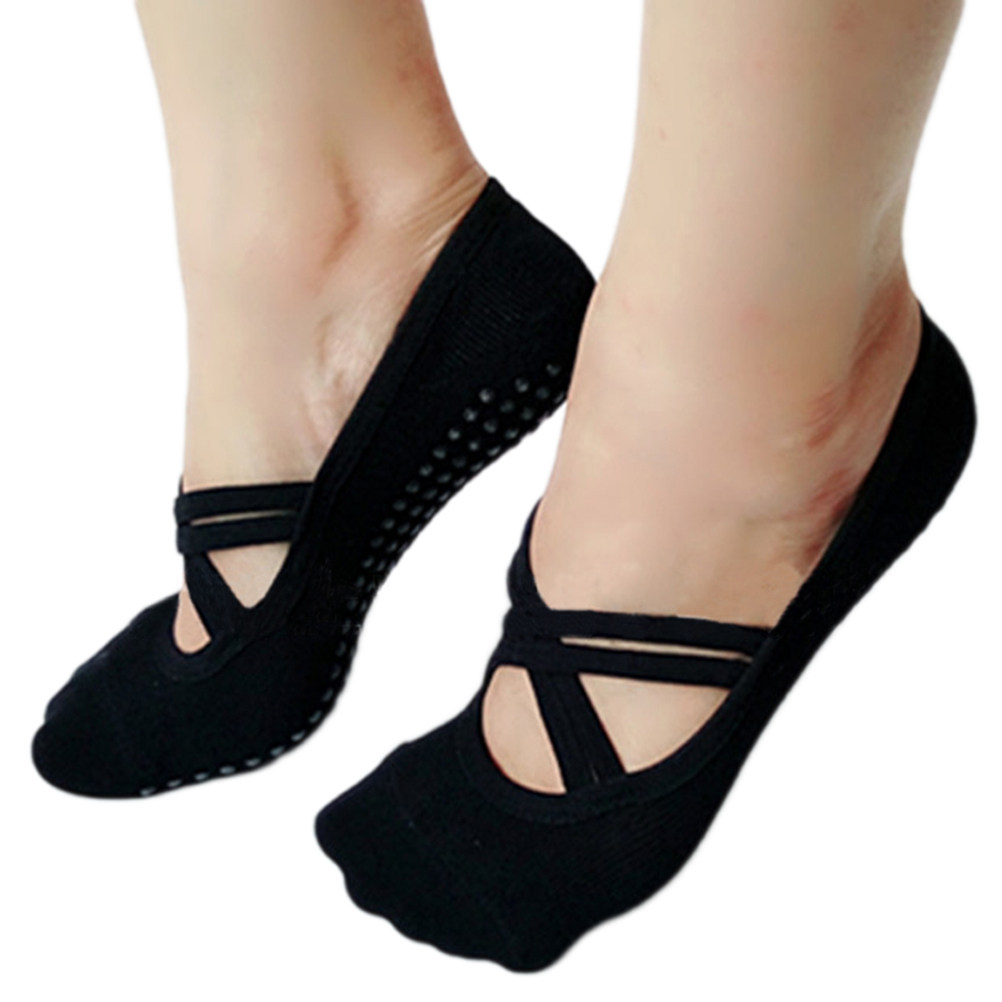Grip Sock Yoga - ヨガソックス レディース ブラック ノンスキッド ピラティス ダンス