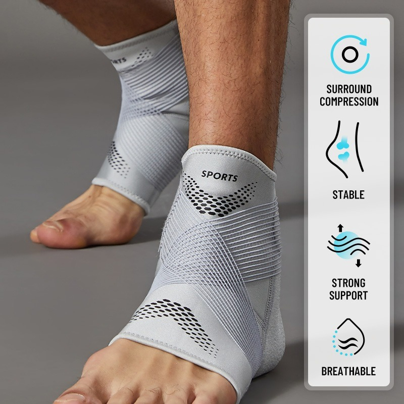 Ankle Brace Sock - 1個入り調節可能なつま先なし足首サポーター、足首捻挫、スポーツ、フィットネス、ジム用のストラップ付き高弾性圧縮サポートソックス