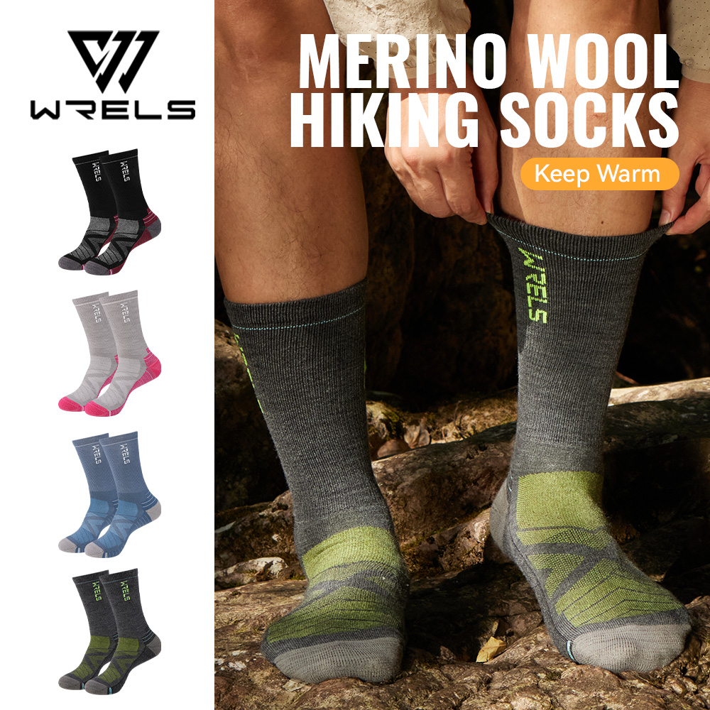 Thermal Sock Winter - WRELS 1/2/3 メリノウールソックス サーマルウォームクルー ウィンターブーツソックス 吸湿発散性