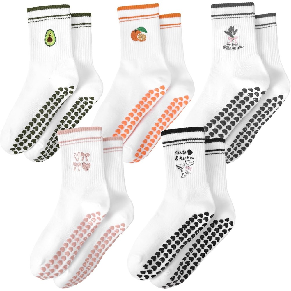 Grip Sock Yoga - 女性用のかわいいフリル付きヨガソックス（滑り止め付き）
