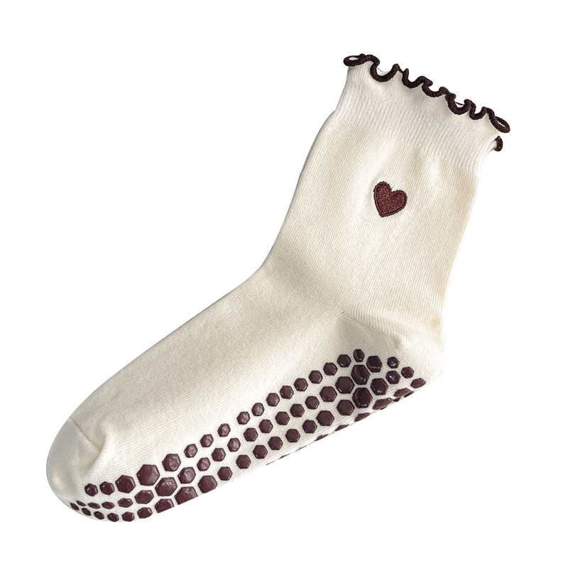 ヨガソックス レディース コットン ハート刺繍 レタスエッジ - Grip Sock Yoga のレビューと価格