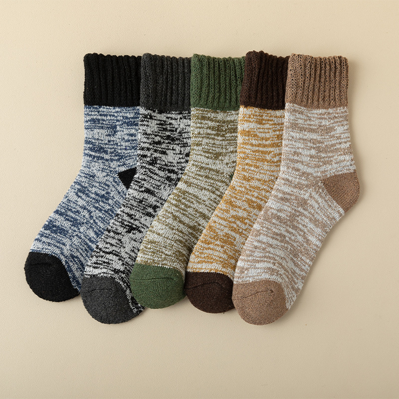 1/5 ペア冬の新ファッション多用途ミッドチューブソックスウ - Wool Hiking Sock のレビューと価格