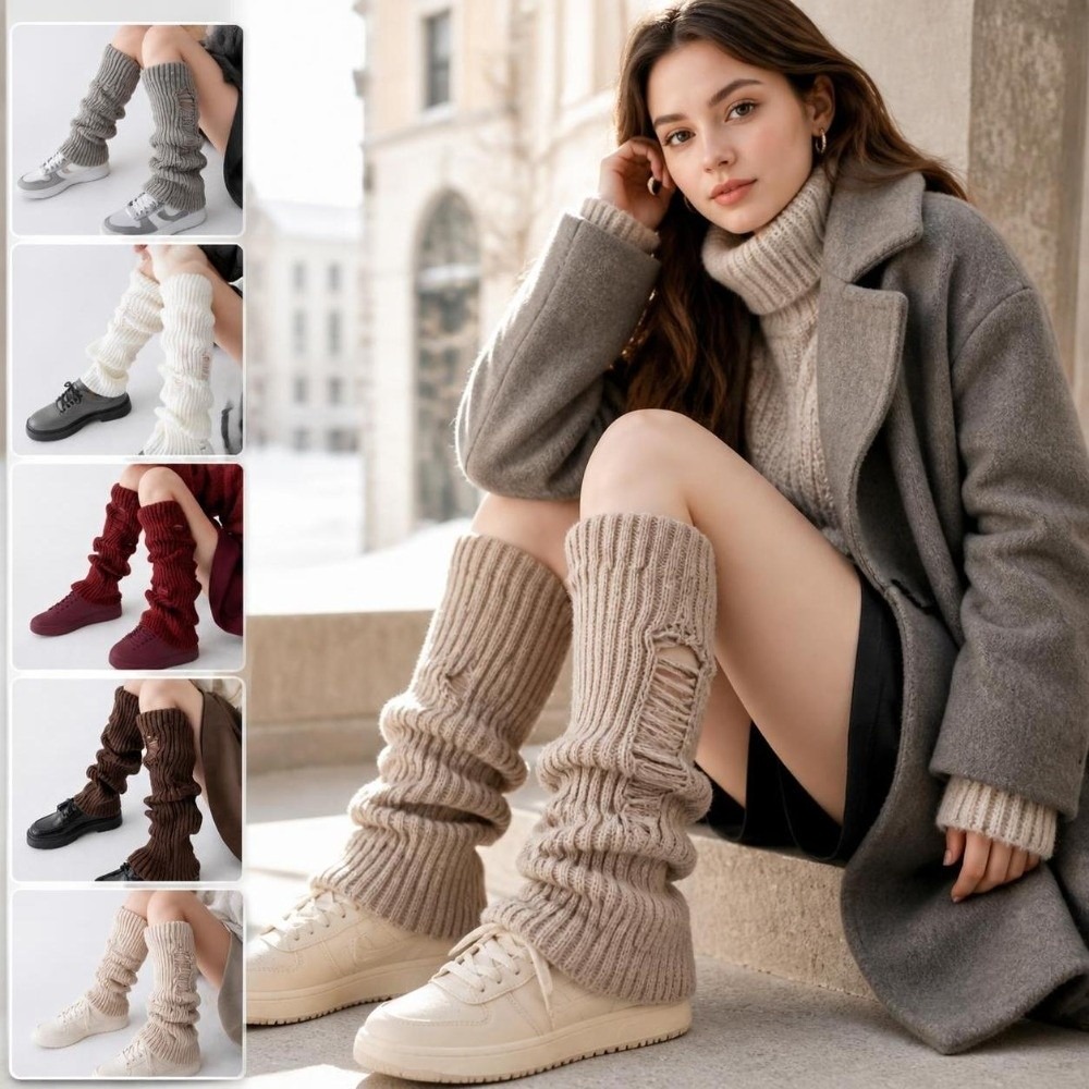 暖かいニットレッグウォーマー ストレッチアクリル混紡 ブーツ - Boot Sock Slouchy のレビューと価格
