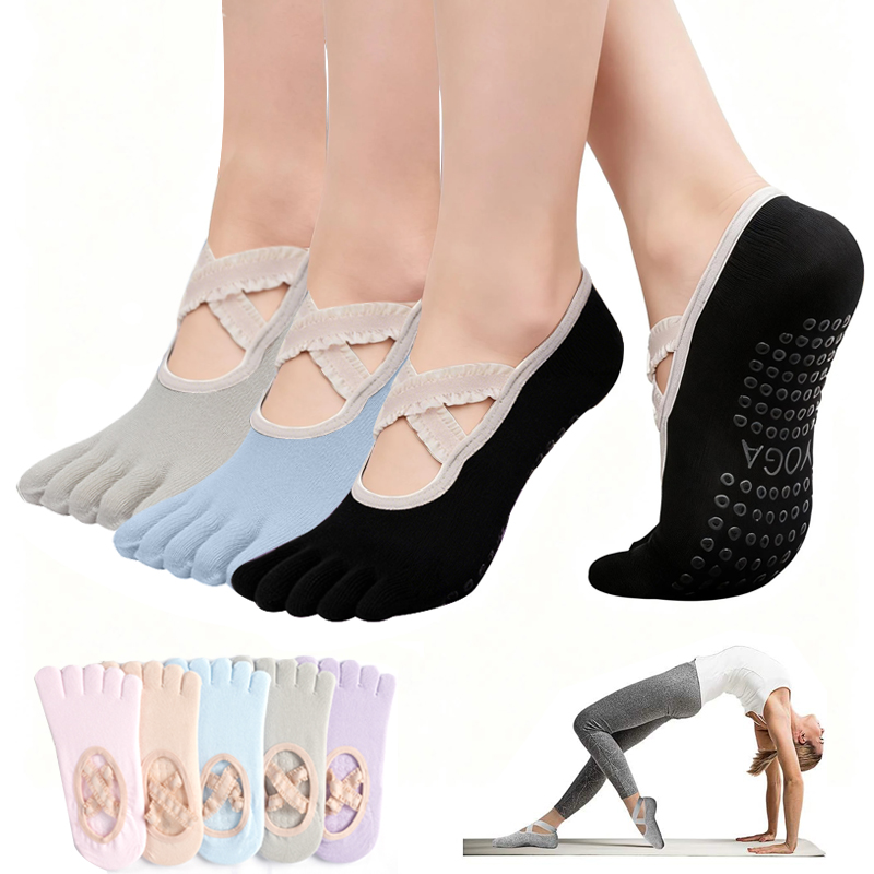レディースノンスリップピラティスソックス女性レース包帯ヨガソ - Grip Sock Yoga のレビューと価格