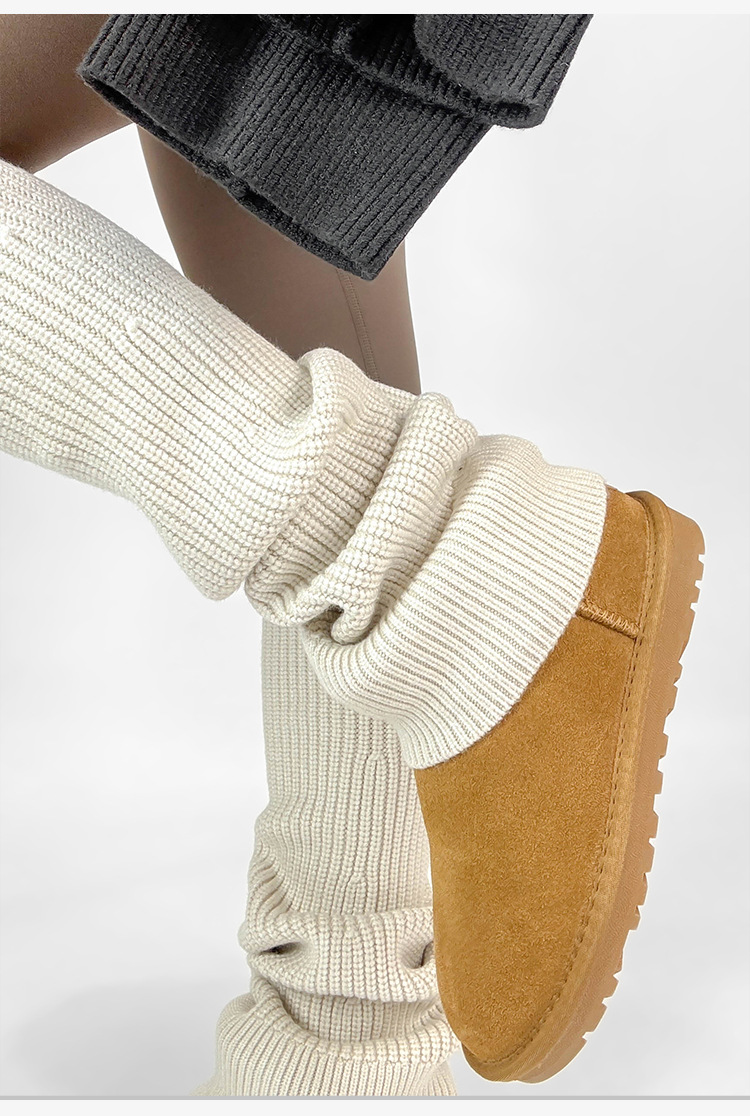 新しい女性のレッグウォーマーニット冬厚いサーマルロングソック - Boot Sock Slouchy のレビューと価格