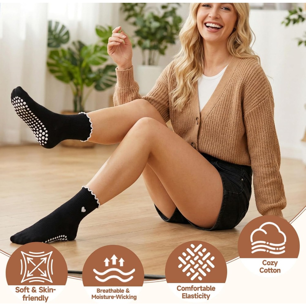スタイリッシュなヨガソックス（女性用、滑り止め付き） - Grip Sock Yoga のレビューと価格