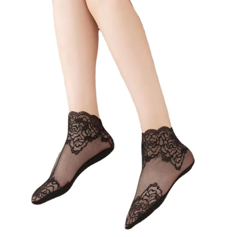 女性用レースローズ薄手ソックス ローファー ローカット ノー - Invisibility Sock Loafer のレビューと価格