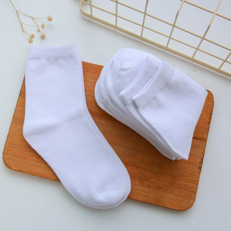 男の子と女の子のための綿混紡ソックス,通気性のある白い色,子 - Cotton Crew Sock Pack のレビューと価格