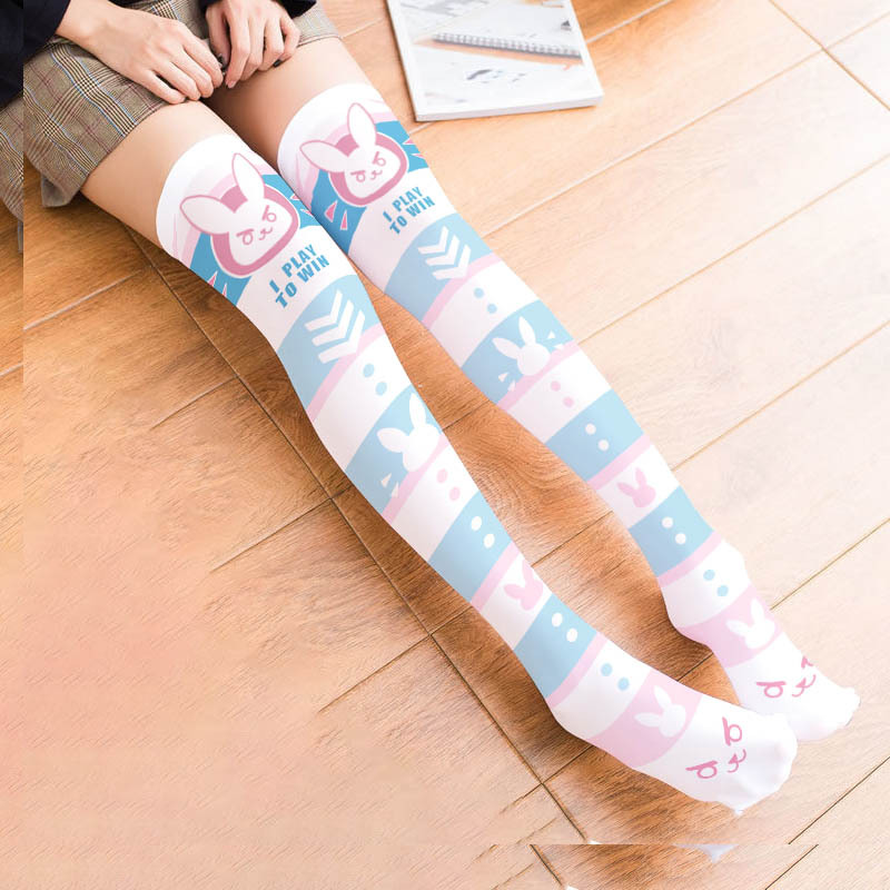 シルクの漫画の靴下,膝の靴下,かわいいロリータ,日本の漫画の - Silk Sock Bamboo のレビューと価格