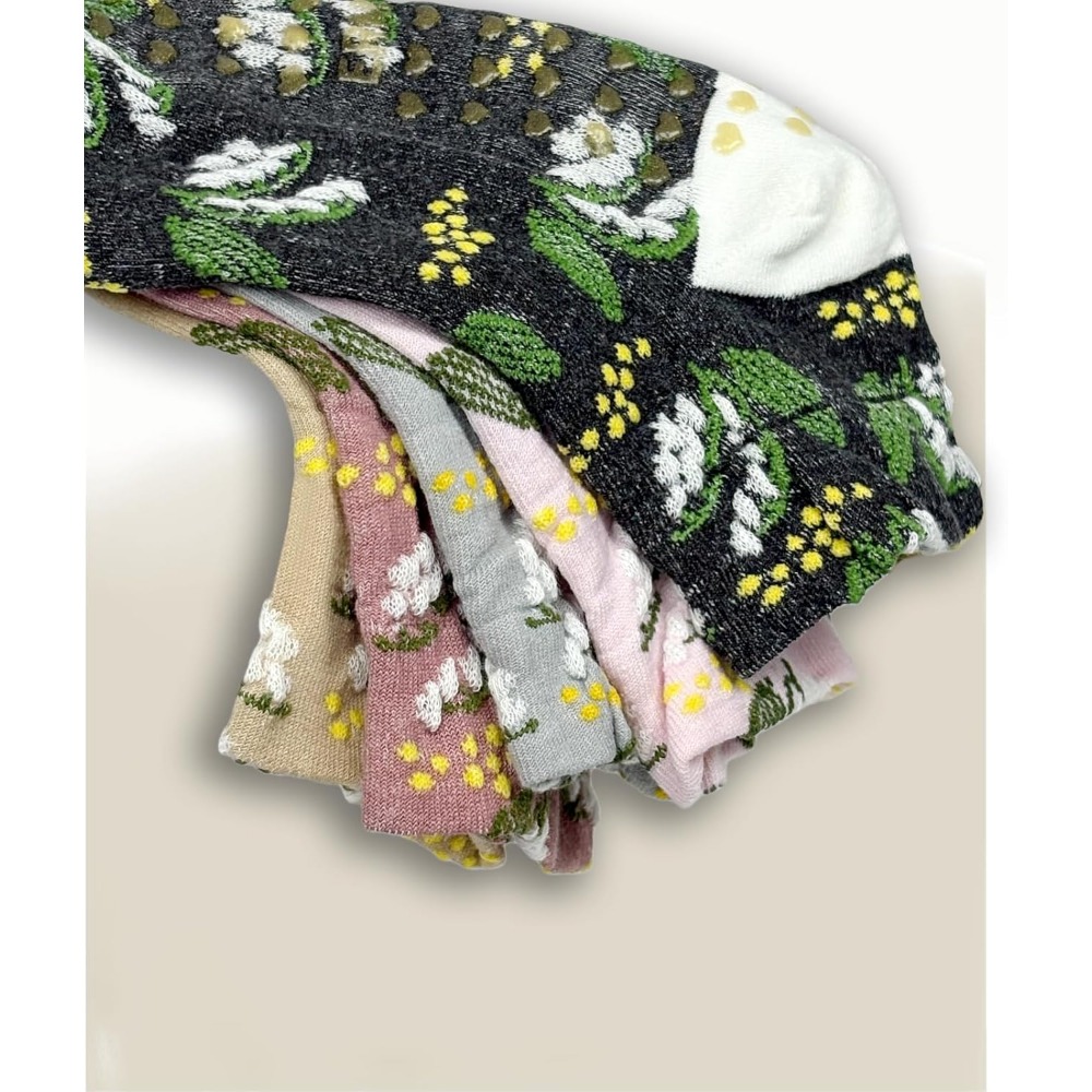 女性用花柄ジャカードヨガソックス – フィットネスや日常着用 - Grip Sock Yoga のレビューと価格