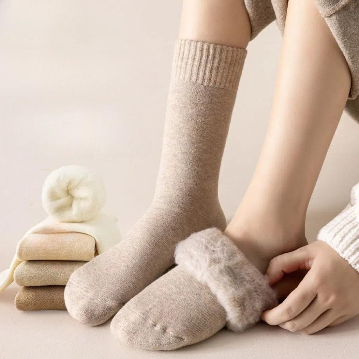 1 ペア冬暖かいサーマルソックス女性用極厚断熱加熱クルーブー - Thermal Sock Winter のレビューと価格