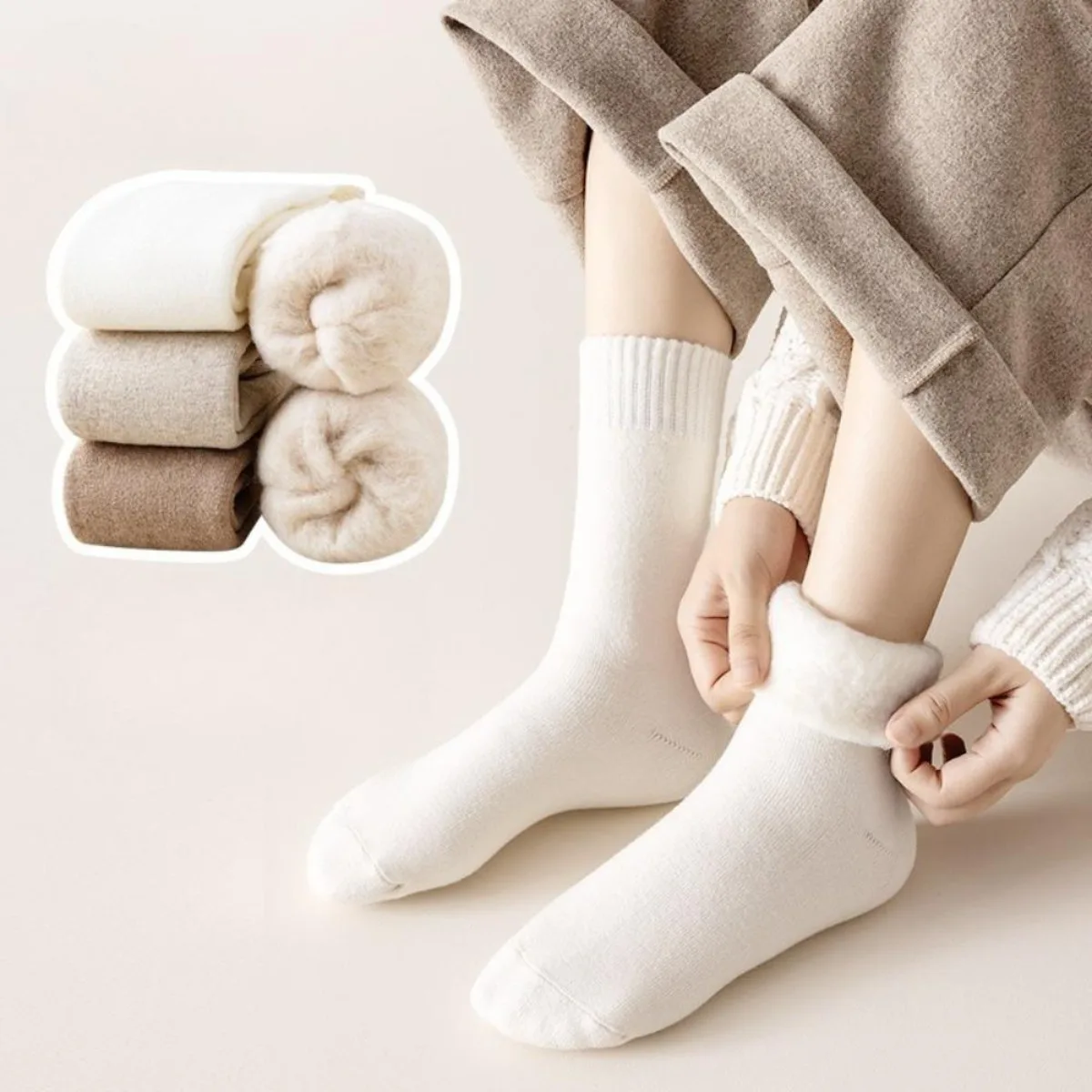 1 ペア冬暖かいサーマルソックス女性用極厚断熱加熱クルーブー - Thermal Sock Winter のレビューと価格