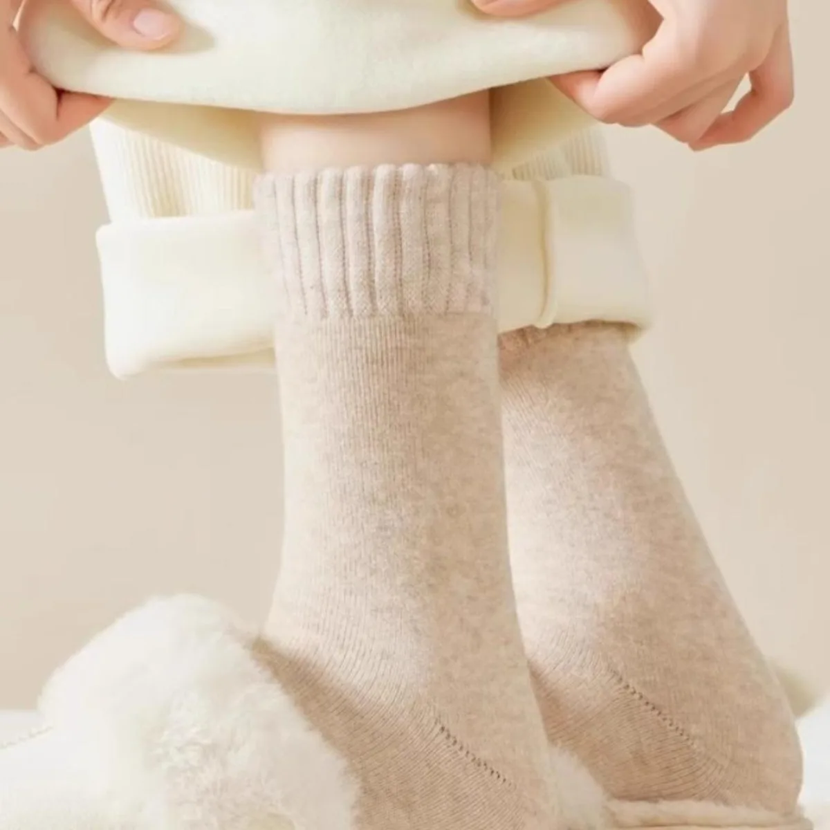 1 ペア冬暖かいサーマルソックス女性用極厚断熱加熱クルーブー - Thermal Sock Winter のレビューと価格