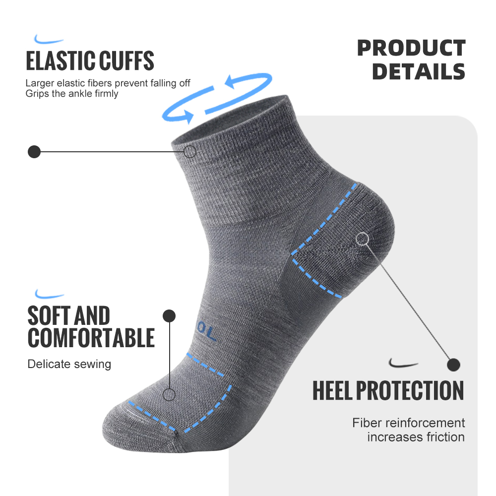 WRELS メリノウール靴下圧縮冬足首綿靴下バスケットボール - Wool Hiking Sock のレビューと価格
