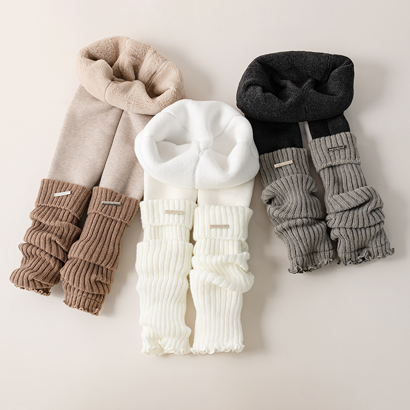 子供用サーマル厚手レギンス、女の子用ニットフリース裏地パッチ - Boot Sock Slouchy のレビューと価格