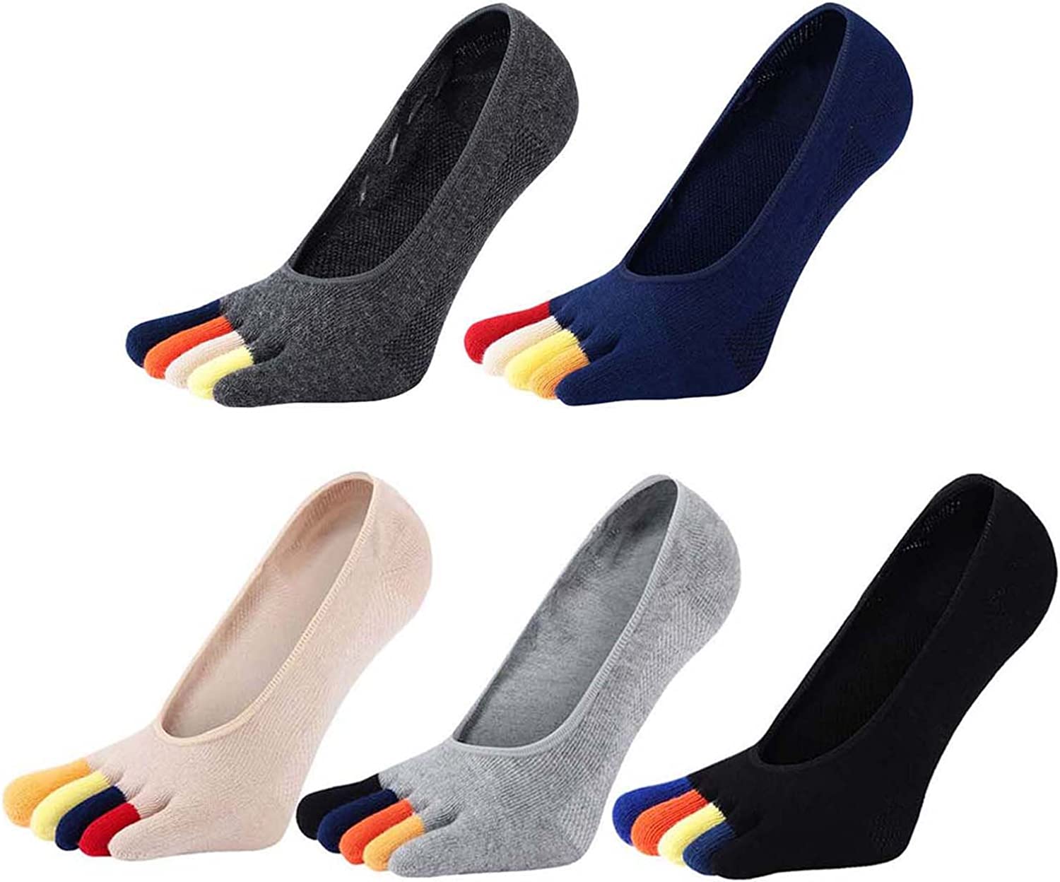 5足組 メンズ ローカット ローファーソックス つま先が見え - Invisibility Sock Loafer のレビューと価格
