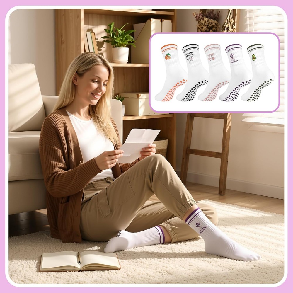 女性用のかわいいフリル付きヨガソックス（滑り止め付き） - Grip Sock Yoga のレビューと価格