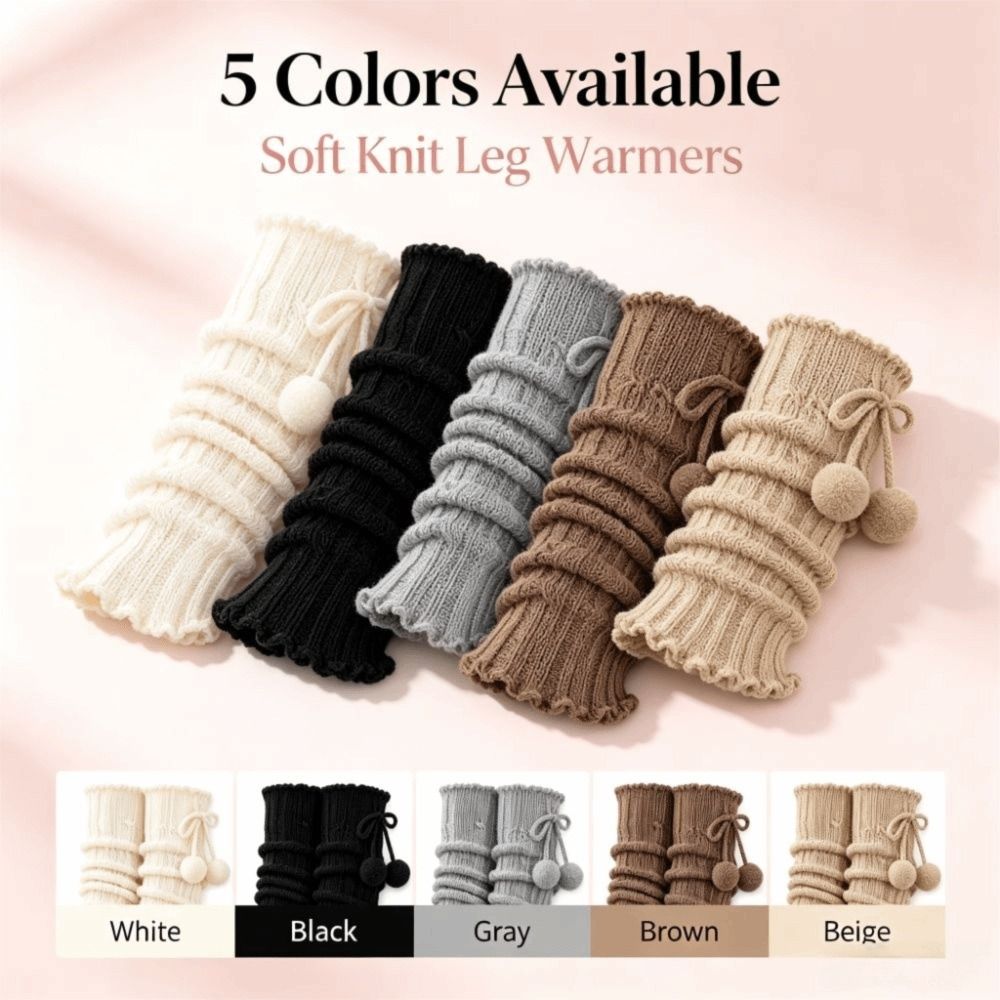 ニットレッグウォーマー フリルエッジ ケーブルニット柄 ゆっ - Boot Sock Slouchy のレビューと価格